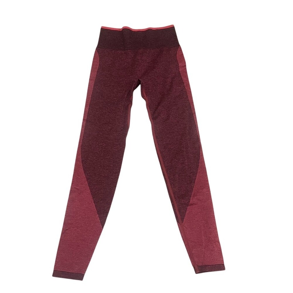 PINK Victoria's Secret Leggings Womens XS Burgundy Colorblock High Waist